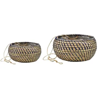 Ivyline Pflanzgefäß-Set, Seegras, Marineblau, klein 14 cm x L 16 cm