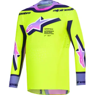 Alpinestars Supertech Vista Motocross Jersey, gelb/lila, S - Gelb, Lila