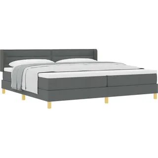 vidaXL Boxspringbett mit Matratze Dunkelgrau 200 x 200 cm Stoff - Grau