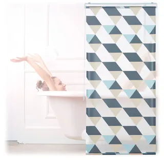 Relaxdays Duschrollo 80 x 240 cm Dreieck Muster bunt