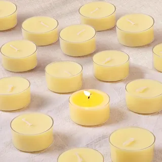 LETINE Vanille Duftkerze Teelichter 14 Stück | 100% Palmwachs Duftteelichter, 6 Stunden Brenndauer, Duftkerzen Duftlicht Candle, Rauchfrei & Langanhaltend für Halloween & Weihnachten