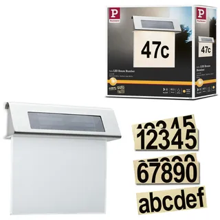 Paulmann Solar Hausnummernleuchte Edelstahl 23x22x6 cm 1er Set Silber/Weiß