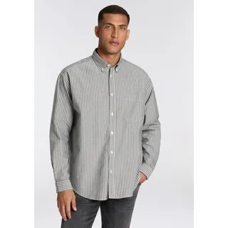 Langarmhemd HUGO BLUE "Ebill", Herren, Gr. XXL, N-Gr, weiß (open weiß121), Web, Obermaterial: 100% Baumwolle, unifarben, oversize hüftbedeckend, 1-Knopf-Manschette mit Schlitz, Hemden Langarmhemd, oversize