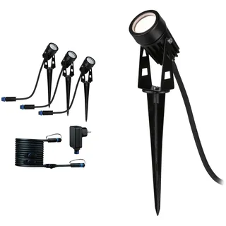 Paulmann Wegeleuchte Aluminium 21,5 cm 3er Set schwarz
