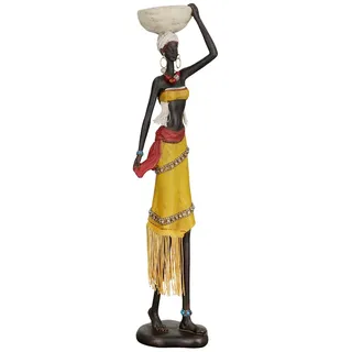 Gilde Moderne Dekofigur Skulptur Frau - afrikanische Deko aus Kunstharz - Afrika Style - Höhe 46 cm