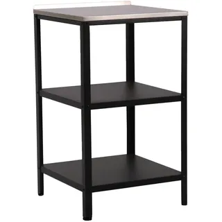 casa.pro Outdoor-Standregal Bolognano , Schwarz , Metall , Quadratisch , 50x92x50 cm , Gartenmöbel, Gartentische, Garten-Beistelltische