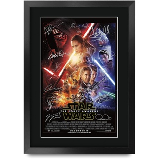 HWC Trading A3 FR The Force Awakens Star Wars Geschenke Printed Poster Autogramm Bild für Film-Memorabilia Fans - A3 Eingerahmt