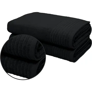 MY HOME Sanremo Premium Saunatuch 80 x 200 cm schwarz