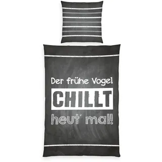 Herding Sprüche Bettwäsche, Kopfkissenbezug ca. 80x80 cm,