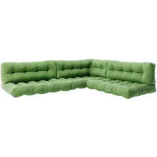 Vicco Palettenkissen SET Flocken Grün 7 Teile , Textil , Rechteckig , 120x15x15 cm , Gartenmöbel, Gartenpolster & Auflagen, Palettenkissen