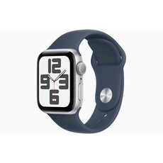 Apple Watch SE (2023) GPS 40mm - Silver Aluminium Case with Storm Blue Sport Band - S/M