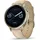 Venu 4 BT 41 mm Edelstahlgehäuse gold Silikonarmband khaki S/M
