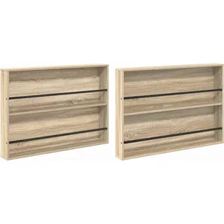 vidaXL Magazinregal 2 pcs Sonoma-Eiche 100 x 12 x 70 cm Holzwerkstoff - Braun