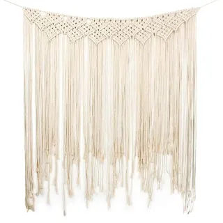 tarumedo Makramee Wandbehang Dekoration Handmade Baumwolle Woven Wandteppich Böhmische Wanddeko Wandteppich Türvorhang für Wohnzimmer Schlafzimmer Hochzeit Wohnung Dekoration, 115 x 100cm