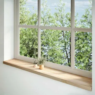 vidaXL Fensterbänke 2 Stk. Unbehandelt 160x25x2 cm Massivholz Eiche - Braun