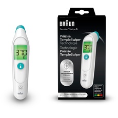 Braun Sensian 5 Swipe Stirnthermometer | Für Zuhause | Farbcodiertes Digitales Display | Geeignet für Babys und Kinder | 3-Sekunden-Messung | Nr. 1 bei Ärzten1 | BST200