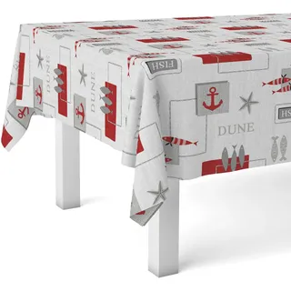 Martina Home Wachstuchtischdecke Meer, 300 x 140 cm, Rot