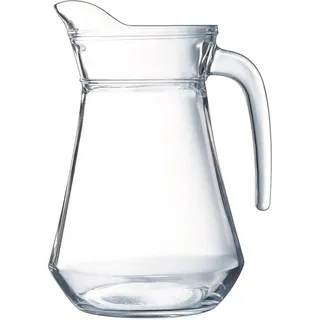 Domotti Glaskrug mit Henkel 1,3 l Delight Wasserkrug Transparent Spülmaschinenfest 1 Stück (Packung mit 6)