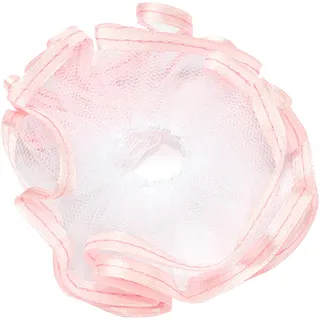 NKlaus Taufe Kerzenmanschette Kommunion aus Tüll Tropfschutz 12x9cm rosa Satinband 14428