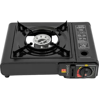 BBQ Gasgrill - Tragbarer Campinggrill - 2500 W Leistung - Gasverbrauch 100 g/h - Aluminiumlegierung - Zünder integriert - Schwarz