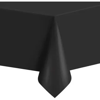 SCHWARZE Folien-Tischdecke für Halloween, Karneval, Geburtstagsparty, 137 x 274 cm