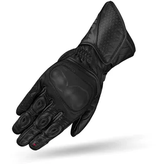 Shima ST-3 Motorradhandschuhe Herren - Touchscreen, Sommer, Sport Leder Handschuhe mit Carbon Knöchelprotektor, Handflächen- und Fingerschieber, Verstärkte Handfläche (Schwarz, M)