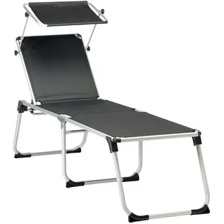 Isabella Sonnenliege 200 x 59 x 48 cm anthrazit inkl. Sonnendach