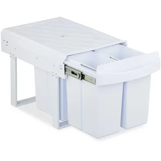 Relaxdays Einbaumülleimer 32 l Weiß