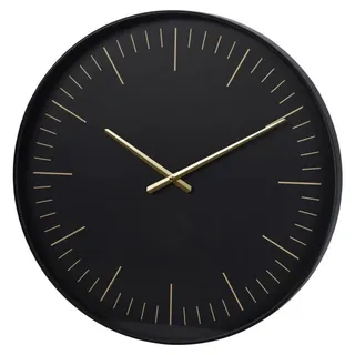 Dekorative 50cm Wanduhr in Schwarz-Gold, Minimalistisches Design, Leises Betreiberlebnis - Schwarz