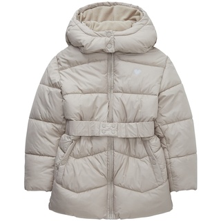 TOM TAILOR Mädchen Kinder Winterjacke mit Gürtel 1033338, Grau, 104-110