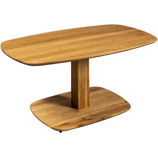 Linea Natura Couchtisch , Eichefarben , Holz , Eiche , Hartholz , organisch , 65x48-67x110 cm , Holzmöbel, Holztische, Wohnzimmertische Holz, Couchtische Holz