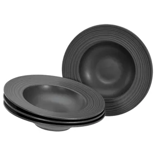 CreaTable Lava Stone Pastateller 32 cm schwarz 4er Set