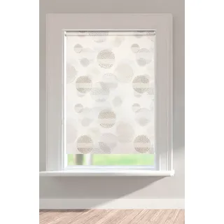 OTTO home Doppelrollo "Belem" Lichtschutz Sichtschutz  Verdunkelung ohne Bohren freihängend Rollo, halbtransparent, im Fixmaß, Kreise, bedruckt, für Fenster & Tür, stein