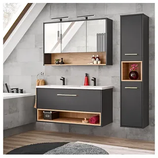 Lomadox 3-tlg. Anthrazit Eiche