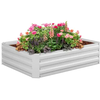 Relaxdays Gemüsegartenbox 120 x 30 x 90 cm Weiß