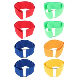 Toyvian Dreibein Rennbänder Elastisch – 8er Set Verstellbare Laufbänder für Kinder Erwachsene Outdoor Partyspiele für Kindergeburtstag Sportfest Teambuilding Robuste Beinbinden