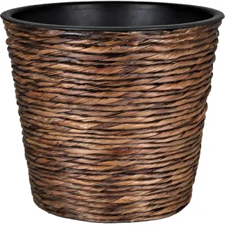 A.H.G. Übertopf mit Wasserhyazinthe Sticking Roll Ø 21 cm x 19 cm Waschbraun