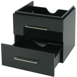 Mendler Premium Waschbeckenunterschrank HWC-D16, Waschtischunterschrank Waschtisch Badmöbel, hochglanz 60cm ~ schwarz