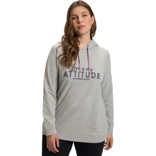 Ulla Popken Damen Love Attitude Sweatshirt, Schwarz, 46-48 Große Größen EU