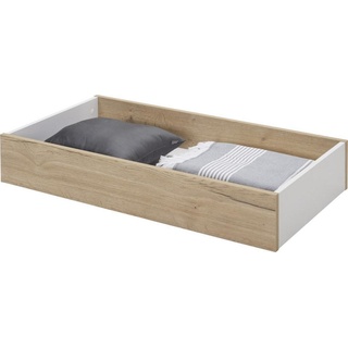 Hom`in Bettkasten , Weiß, Eichefarben , Holzwerkstoff , 99.3x17x53.2 cm , Schlafzimmer, Betten, Bettgestelle- Einzelteile, Bettkästen