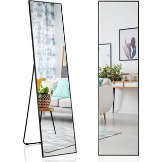 Costway Ganzkörperspiegel 160 x 40 cm Schwarz