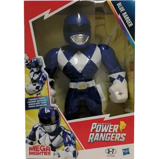 Hasbro E5874 Saban ́s Power Ranger Blue Ranger Mega Mighties, bewegliche Muskel Actionfigur blau, Playskool Heroes 25 cm - Rot