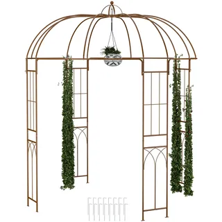 Relaxdays Rosenpavillon 269 x 211 x 211 cm Braun