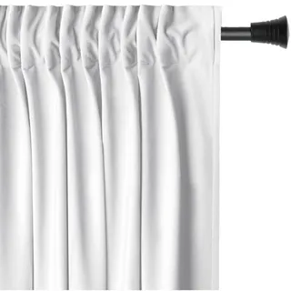 AmeliaHome Set Vorhang H 270 x B 140 cm mit Raffhalter 54 x 10 cm Velvet Optik Weiß 1 St. Kräuselband Wellenband Samt Halbverdunkelungsvorhang Fensterdekoration Dekoschal Dekorvorhang