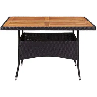 vidaXL Garten-Esstisch 120 x 120 x 75 cm schwarz/naturholz