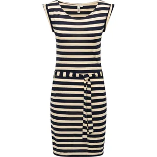 Sommerkleid RAGWEAR "Sommerkleid Tagg Stripes", Damen, Gr. XXL, N-Gr, blau (navy), Obermaterial: 50% Viskose CV. 50% Polyester PES., Kleider Sommerkleid