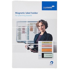 Legamaster 7-450200 Magnetische Etikettenträger für Whiteboards, 63 Stück, 15 x 60 mm, schwarz