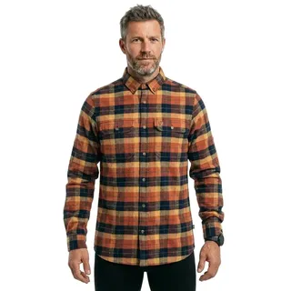 Fjällräven Singi Heavy Flannel Hemd Autumn Leaf / Dark Navy XXL
