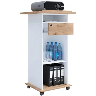 Mid.you Stehpult , Weiß, Honigeiche , Holzwerkstoff , 108,3 cm Schubladen , 50x108.3x60 cm , Stauraum , Büromöbel, Schreibtische, Stehpulte