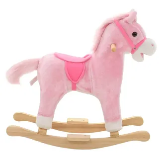 vidaXL Schaukeltier Pferd Plüsch 65x32x58 cm Rosa - Rosa